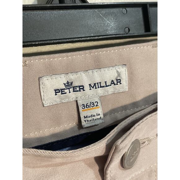 Peter Millar Pants Mens 36x32 Ultimate Sateen 5 Pocket Stretch Chino Khaki Tan - Picture 5 of 13
